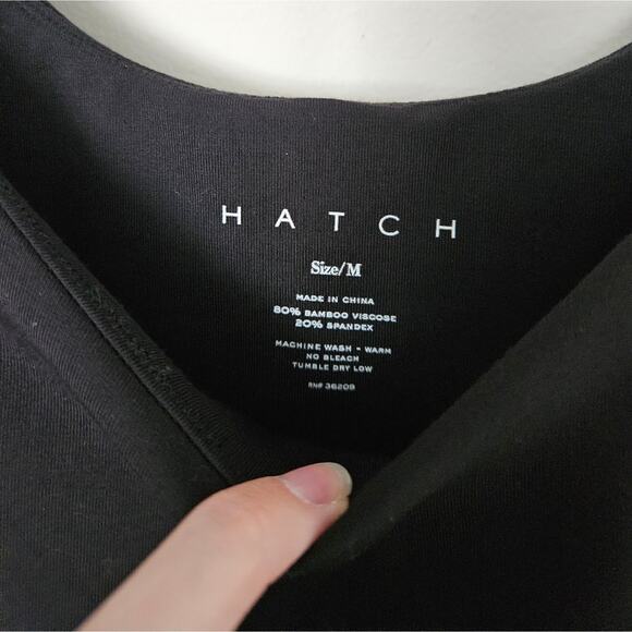 HATCH Black Scoop Neck Long Sleeve Bodycon Maternity Dress Size Medium - Picture 4 of 8